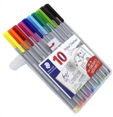 Набор капиллярных ручек "Triplus" (0.3 мм, 10 цветов) (334SB10AC) обложка книги