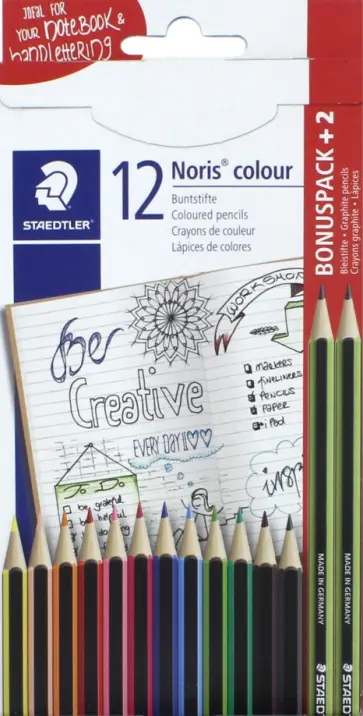 Карандаши цветные "Noris Colour" (12 цветов + 2 чернографитных карандаша) (185C14AC) обложка книги