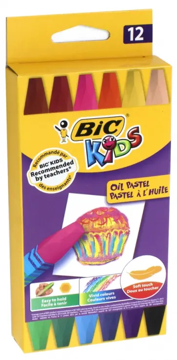 Пастель масляная "BIC Kids" (12 цветов) (B926446) обложка книги