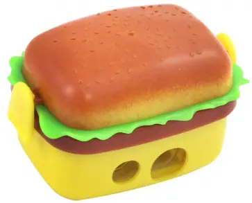 Точилка HAMBURGER + 2 ластика (цвета ассорти) (М-6767) обложка книги