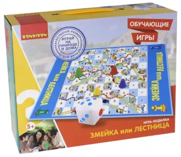 Игра-ходилка обучающая «Змейка или лестница» (2605ВВ) обложка книги