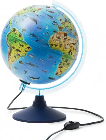 Глобус Зоогеографический (детский) d250 с подсветкой (Ке012500270) обложка книги