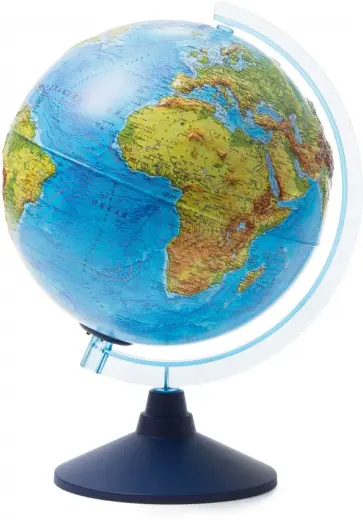 Глобус Земли физический d250 рельефный с подсветкой (Ве022500258) обложка книги