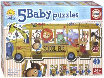 Пазл-19 "Школьный автобус" (5 в 1) (17575) обложка книги