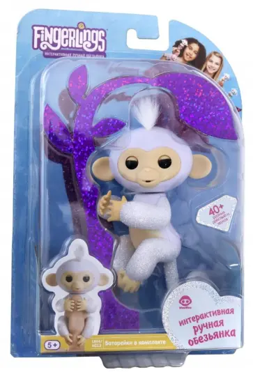 Интерактивная  обезьянка  ШУГАР (белая), 12 см (3763) обложка книги