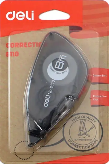 Лента корректирующая Deli (8 м х 5 мм, в ассортименте) (E8110) обложка книги