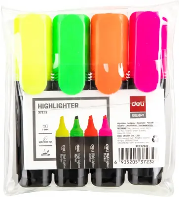 Набор маркеров текстовых 4 цветов Deli (E37232) обложка книги