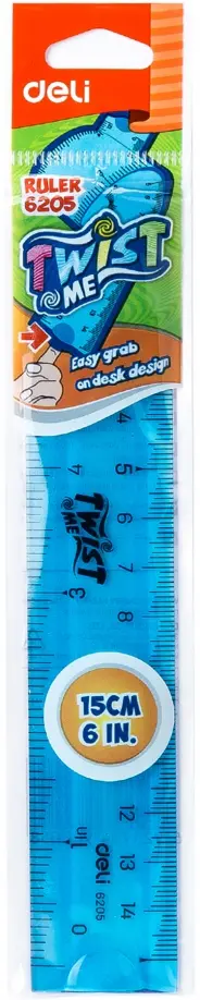 Линейка 15 см Deli ассорти, двухсторонняя шкала (E6205) обложка книги