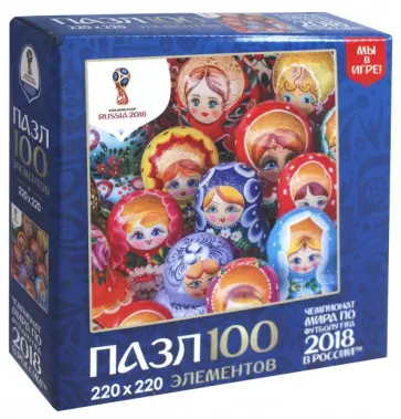 Пазл-100 "Матрешки. Лучшие" (03801) обложка книги