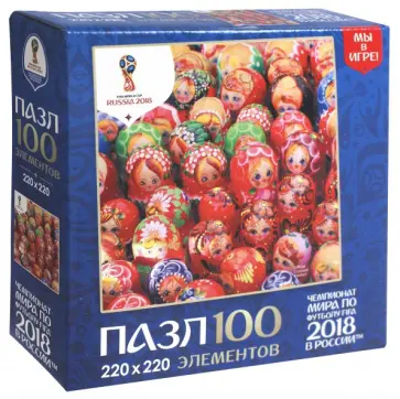 Пазл-100 "Матрешки. Ярмарка матрешек" (03802) обложка книги