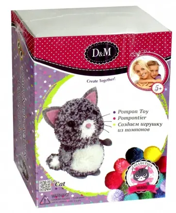 Создаем игрушку из помпонов "Котенок" (67828) обложка книги