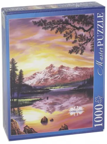 Puzzle-1000 "Озеро и закат" (АЛМП1000-6915) обложка книги