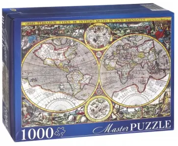 Puzzle-1000 Древняя карта мира (КБМП1000-6923) обложка книги