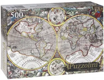 Puzzle-500 Древняя карта мира (KBPZ500-7698) обложка книги