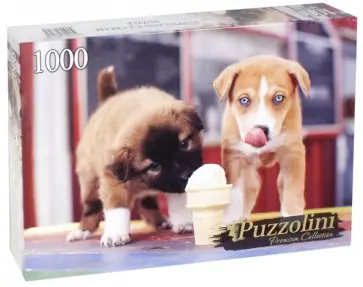 Puzzle-1000 "Щенки и мороженное" (GIPZ1000-7706) обложка книги