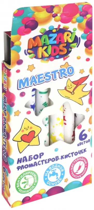 Фломастеры-кисти "Maestro" (6 цветов) (M-5068- 6) обложка книги