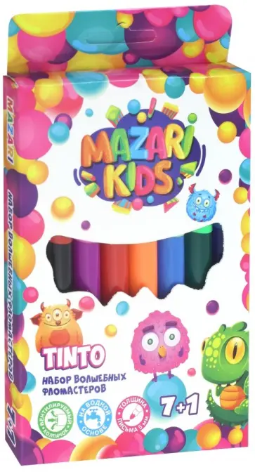 Фломастеры "Tinto" (7+1 цветов)  (M-5071- 8) обложка книги