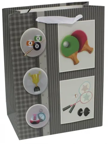 Пакет подарочный бумажный "Спорт" (32х26х10 см) (M-8065) обложка книги