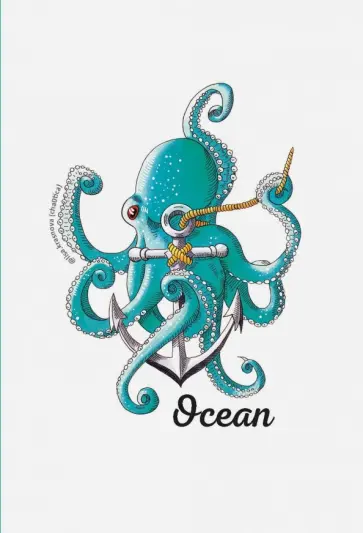 Блокнот "Ocean. Скетчи Лизы Красновой" (32 листа, линейка) Блокнот "Ocean. Скетчи Лизы Красновой" (32 листа, линейка) обложка книги