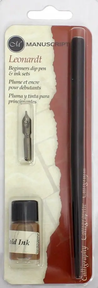 Набор для каллиграфии "Manuscript Round Hand", золотые чернила (MDP260G) обложка книги