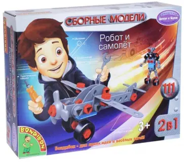 Сборные модели "Робот и самолёт" 2 в 1, 111 деталей (ВВ2100) обложка книги