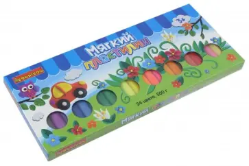 Пластилин 24 цвета стандарт 500 г (BX-500-24/ВВ1816) обложка книги