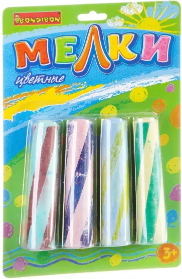 Набор цветных мелков "Полосатые" (4 штуки) (Y22622003/ВВ2066) обложка книги