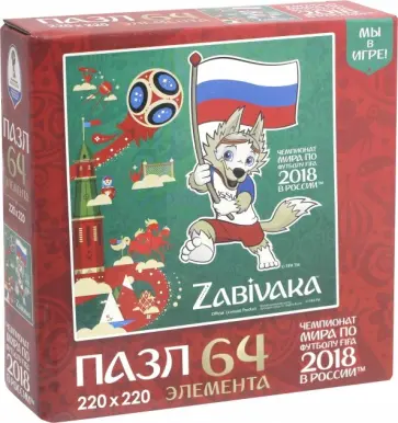 Пазл-64 Забивака. Белый синий красный (03790) обложка книги