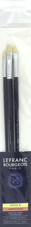 Набор кистей (3 штуки, щетина) (№ 4/ 8/ 12) (LF810098) обложка книги