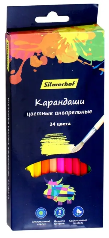 Карандаши цветные акварельные "Цветландия" (24 цвета, шестигранные) (134213-24) обложка книги