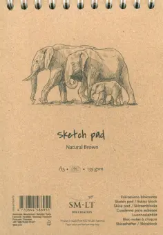 Альбом "Natural Brown" (80 листов, А5, крафт, спираль) (5EB-80TS/NTB) обложка книги