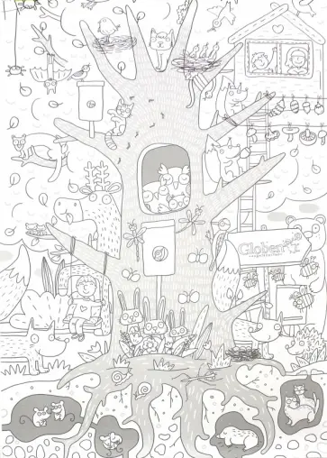 Огромная раскраска "Жизнь на дереве" (PA068) обложка книги