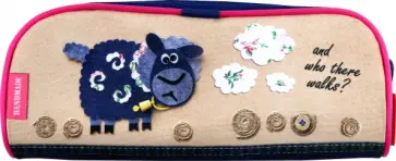 Пенал-косметичка школьный. 1 отделение, Забавная аппликация обложка книги