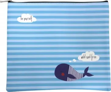 Папка для тетрадей на молнии "Sea. Кит" (А5+, искусственная кожа) (N1314) обложка книги