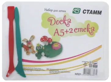 Набор для лепки: доска  А5 + 2 стека (НЛ21) Набор для лепки: доска  А5 + 2 стека (НЛ21) обложка книги