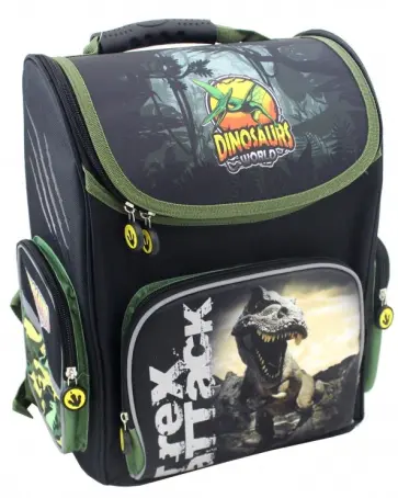 Ранец школьный "Dinosaur", черно-зеленый (830801) обложка книги