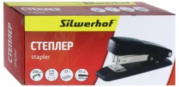 Степлер (24/6, 26/6, 15 листов, черный) (401073-01) обложка книги