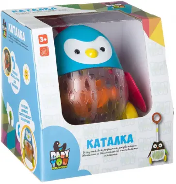 Игрушка пластиковая светящаяся, каталка  "ПИНГВИН" (ВВ2379) обложка книги