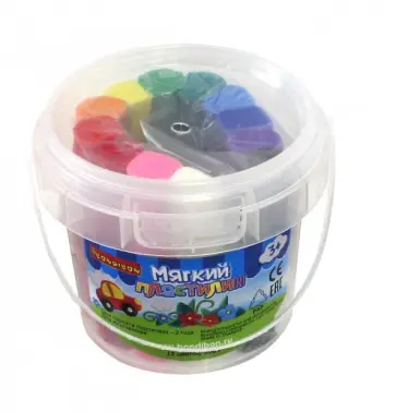 Пластилин в ведре, 12 цветов 200 грамм, (BK-200-12/ ВВ1815) обложка книги