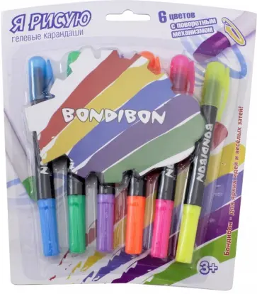 Набор гелевых карандашей для рисования, 6 цветов (ВВ2237) обложка книги