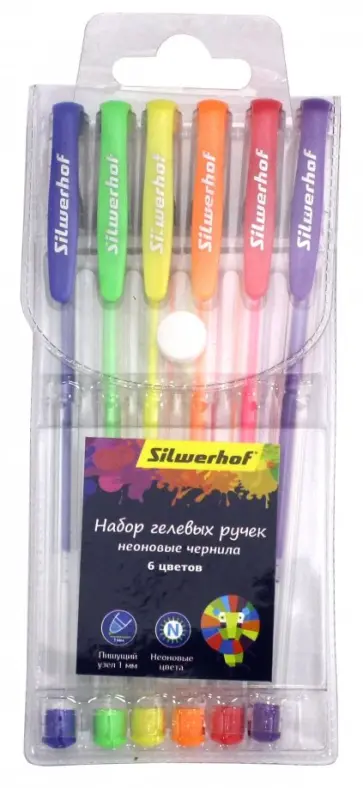 Набор гелевых ручек (6 цветов, неоновые чернила) (026162-06) обложка книги