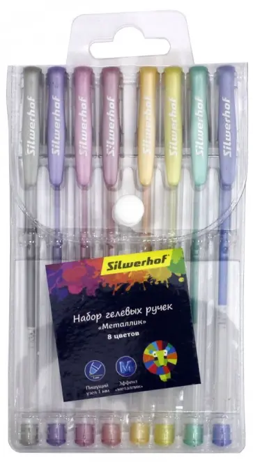 Набор гелевых ручек "Металлик" (8 цветов) (026163-08) обложка книги