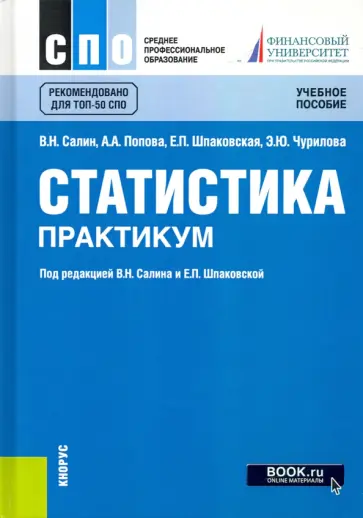 Салин, Шпаковская - Статистика. Практикум Салин, Шпаковская - Статистика. Практикум обложка книги