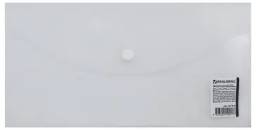 Папка-конверт с кнопкой для билетов (прозрачная, 250х135 мм) (227316) обложка книги