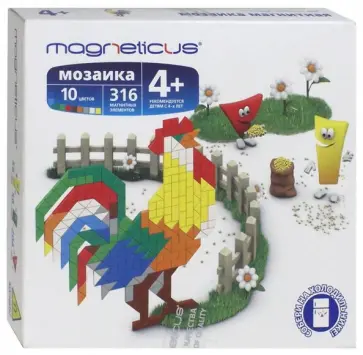 Мягкая магнитная мозаика "Петух" (316 элементов, 10 цветов) (MM-015) Мягкая магнитная мозаика "Петух" (316 элементов, 10 цветов) (MM-015) обложка книги