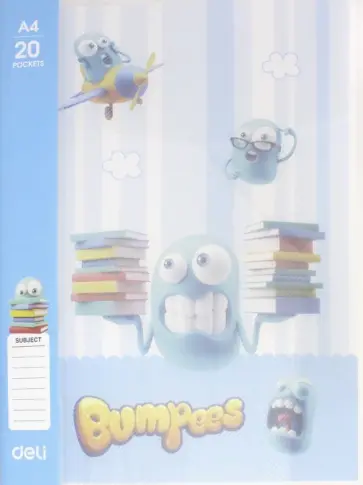 Папка А4, 20 вкладышей "Bumpees" ассорти (EZ55002) обложка книги