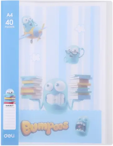 Папка А4, 40 вкладышей "Bumpees" ассорти (EZ55202) обложка книги