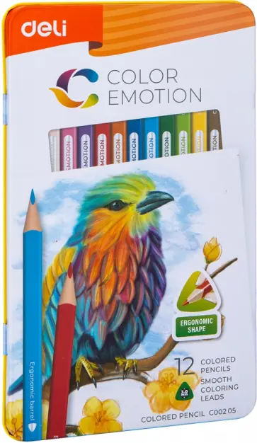 Карандаши "Color Emotion", в металлической коробке, 12 цветов (EC00205) обложка книги