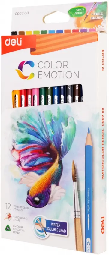 Карандаши 12 цветов акварельные Color Emotion липа (EC00700) обложка книги