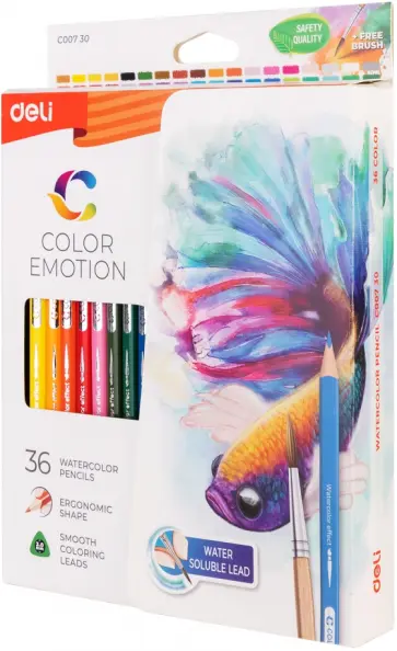 Карандаши 36 цветов акварельные Color Emotion липа (EC00730) обложка книги